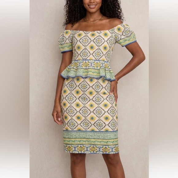 ANTONIO MELANI Dresses & Skirts - Antonio Melani Top Kira Off the Shoulder Peplum Pencil Skirt Set Size 2/4 Chic